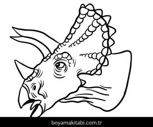 Triceratops boyama sayfası – kolay boyama, eğitici aktivite
