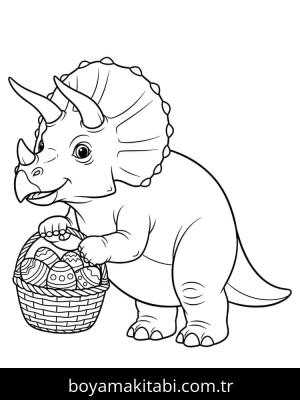 Triceratops boyama sayfası – keyifli zaman, renkli çizimler