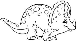 Triceratops boyama sayfası,  coloring page, Bebek Triceratops Karikatür, 