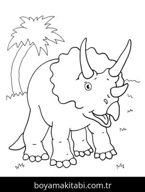Triceratops boyama sayfası – boyama etkinliği, çocuk aktivitesi