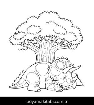 Triceratops boyama sayfası – eğlenceli etkinlik, el becerilerini geliştirir