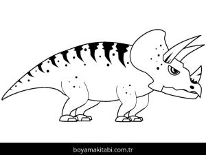 Triceratops boyama sayfası – boyama etkinliği, çocuk aktivitesi