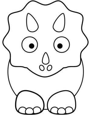 Triceratops boyama sayfası,  coloring page, Karikatür Triceratops, 