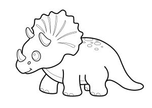 Triceratops boyama sayfası,  coloring page, Bebek Triceratops Sevimli, 