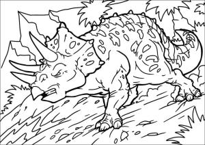 Triceratops boyama sayfası,  coloring page, Kızgın Triceratops, 