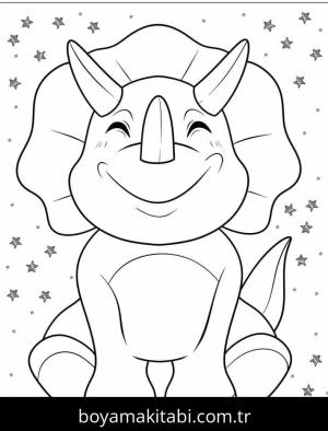 Triceratops boyama sayfası – eğitici aktivite, yaratıcılık