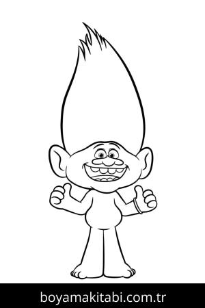 Troller boyama sayfası – PDF indir, sevimli karakter