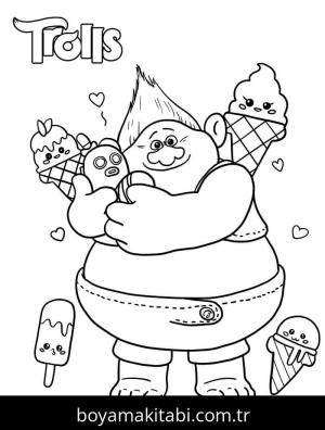 Troller boyama sayfası – renkli çizimler, okul öncesi