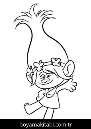 Troller boyama sayfası – çizgi film temalı, basit çizim