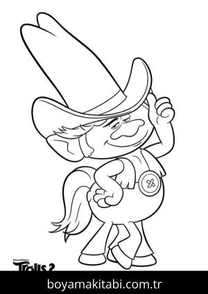 Troller boyama sayfası – PDF indir, sevimli karakter