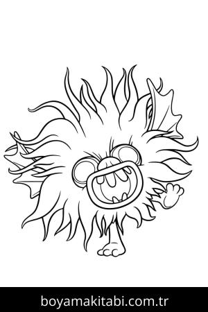 Troller boyama sayfası – sevimli karakter, sanatsal çalışma