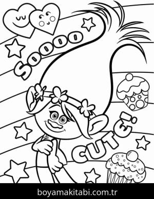 Troller boyama sayfası – basit çizim, kolay boyama