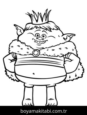 Troller boyama sayfası – çocuklar için, çizgi film temalı