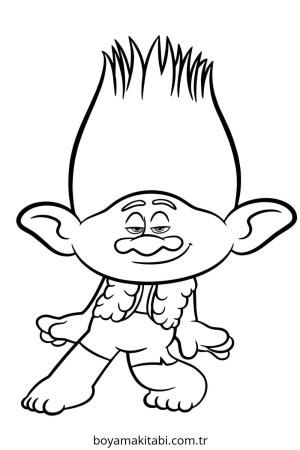 Trolls boyama sayfası – kolay boyama, eğitici aktivite
