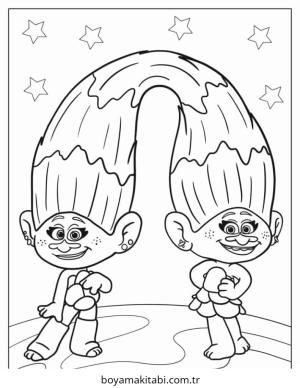 Trolls boyama sayfası – yaratıcılık, eğlenceli etkinlik