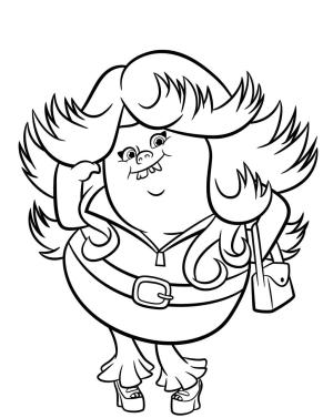 Trolls boyama sayfası,  coloring page, Bayan Parıltılı Parıldıyor, 