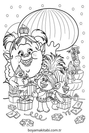 Trolls boyama sayfası – çocuklar için, çizgi film temalı