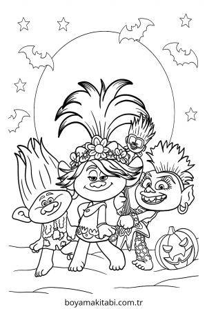 Trolls boyama sayfası – boyama çalışması, yaratıcılığı geliştirir