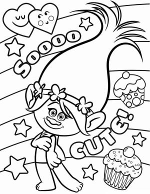 Trolls boyama sayfası,  coloring page, Güzel Prenses Haşhaş, 