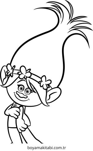 Trolls boyama sayfası – renkli çizimler, okul öncesi