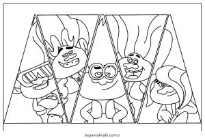Trolls boyama sayfası – basit çizim, kolay boyama
