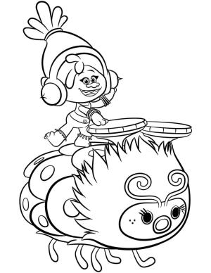 Trolls boyama sayfası,  coloring page, Trollerde DJ Suki, 