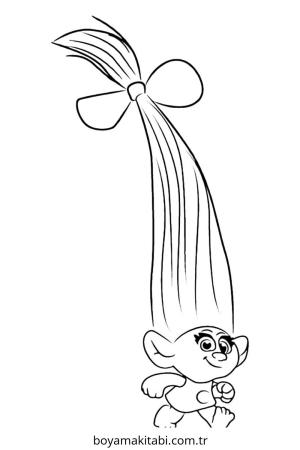 Trolls boyama sayfası – PDF indir, sevimli karakter