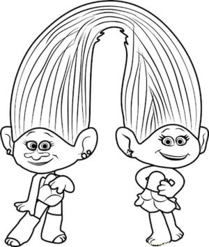 Trolls boyama sayfası,  coloring page, Saten ve Şönil Troller, 