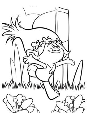 Trolls boyama sayfası,  coloring page, Haşhaş Eğleniyor, 