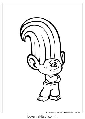 Trolls boyama sayfası – el becerilerini geliştirir, boyama çalışması