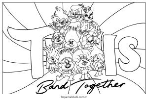 Trolls boyama sayfası – eğitici aktivite, yaratıcılık