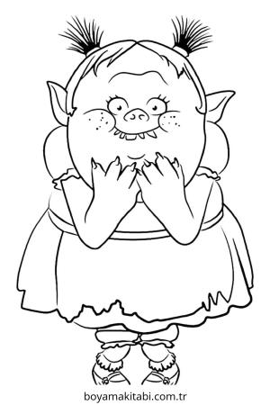 Trolls boyama sayfası – kolay boyama, eğitici aktivite