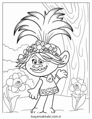 Trolls boyama sayfası – boyama çalışması, yaratıcılığı geliştirir