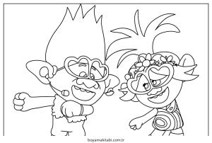 Trolls boyama sayfası – renkli çizimler, okul öncesi
