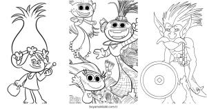 Trolls boyama sayfası – eğitici aktivite, yaratıcılık