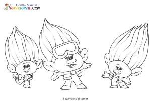 Trolls boyama sayfası – okul öncesi, evde etkinlik