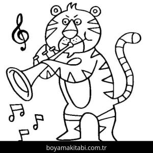 Trompet boyama sayfası – yaratıcılık, eğlenceli etkinlik