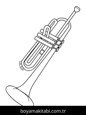 Trompet boyama sayfası – keyifli zaman, renkli çizimler