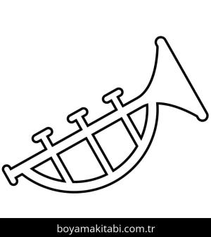 Trompet boyama sayfası – ücretsiz yazdır, boyama etkinliği