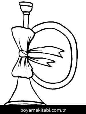 Trompet boyama sayfası – çizgi film temalı, basit çizim