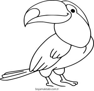 Tukan boyama sayfası – çocuklar için, çizgi film temalı