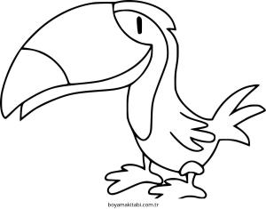 Tukan boyama sayfası – boyama etkinliği, çocuk aktivitesi