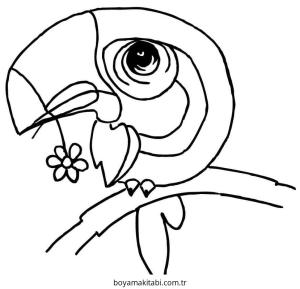 Tukan boyama sayfası – sanatsal çalışma, çocuklar için