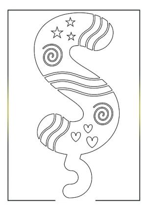 Türk Alfabesi Harfleri boyama sayfası,  coloring page, Basit desende Ş harfi, 