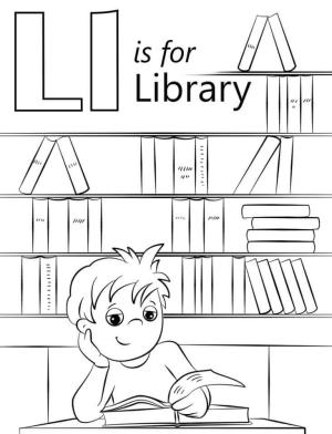 Türk Alfabesi Harfleri boyama sayfası,  coloring page, L harfi library içindir, 