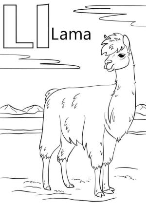 Türk Alfabesi Harfleri boyama sayfası,  coloring page, L harfi lama içindir, 