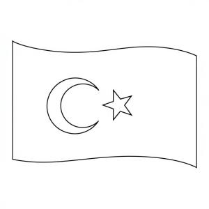 Türk Bayrağı boyama sayfası,  coloring page, Türk Bayrağı 5, 