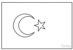 Türk Bayrağı boyama sayfası,  coloring page, Türk Bayrağı Basit, 