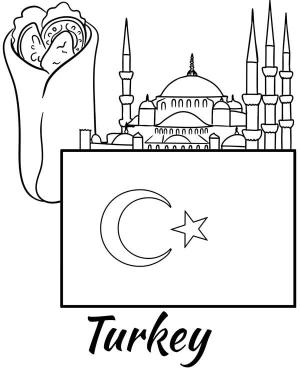 Türk Bayrağı boyama sayfası,  coloring page, Türk Eğitim Bayrağı, 