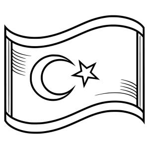 Türk Bayrağı boyama sayfası,  coloring page, Türk Bayrağı 2, 